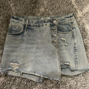 denim skort